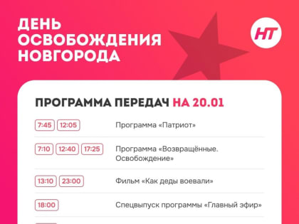 НТ приготовило сюрпризы на День освобождения Новгорода