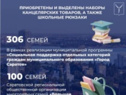 В рамках реализации муниципальной программы «Социальная поддержка отдельных категорий граждан муниципального образования «Город Саратов» комитетом по труду и социальному развитию п