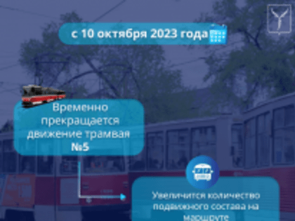 С 10 октября будет остановлено движение трамвайного маршрута № 6
