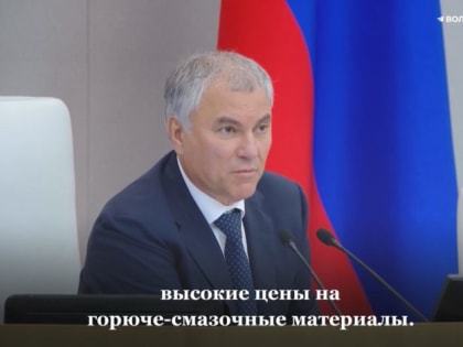 Володин о высоких ценах на горюче-смазочные материалы  