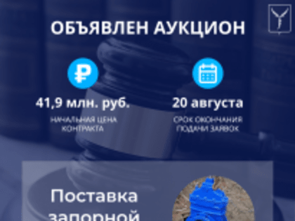 Аукцион на поставку запорной арматуры
