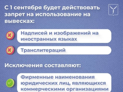 Запрет иностранных языков на вывесках вступил в силу
