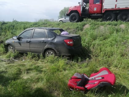 В слетевшей с трассы "Гранте" пострадали женщина и трехлетняя девочка