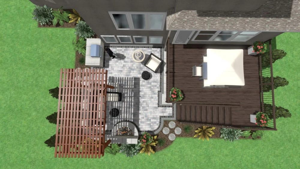 3D rendering of the Coppola outdoor living space