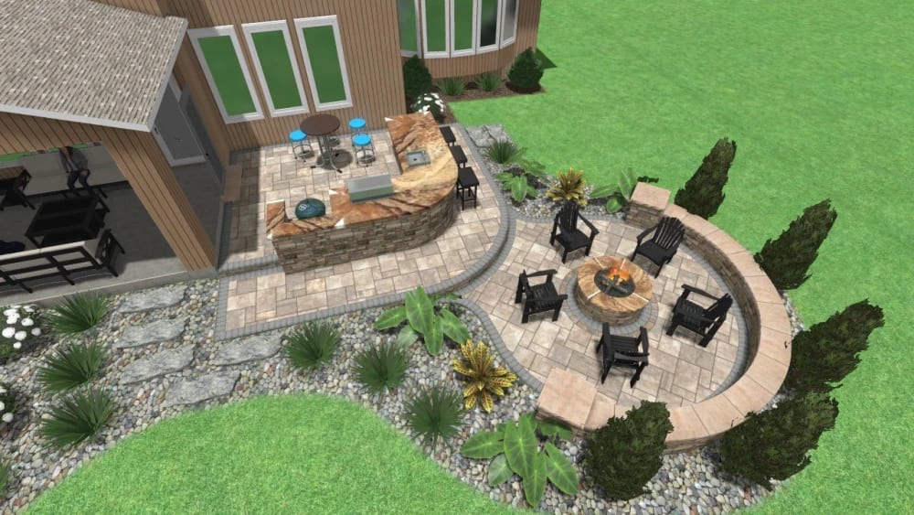 3D rendering of the Baldwin hardscape