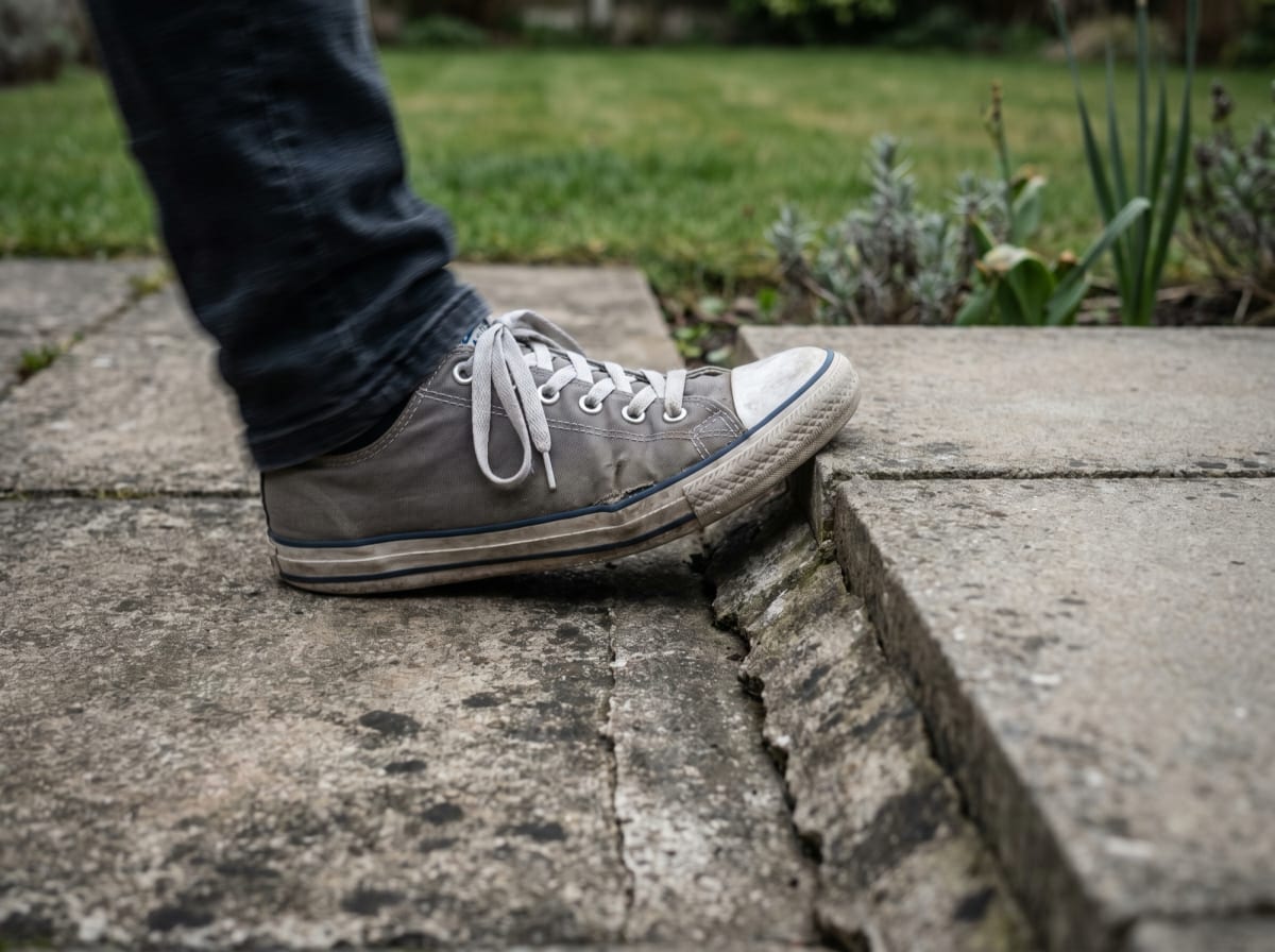 Uneven pavers creating trip hazards