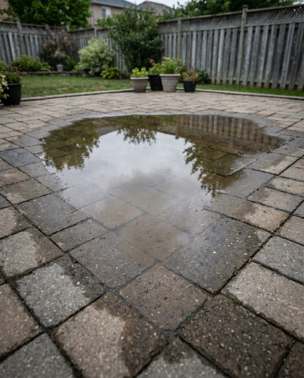 Sunken areas in a patio