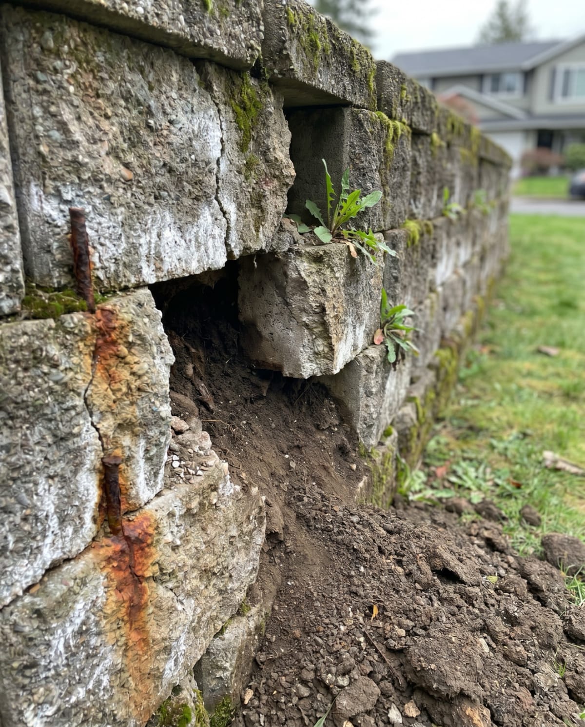 Crumbling retaining walls