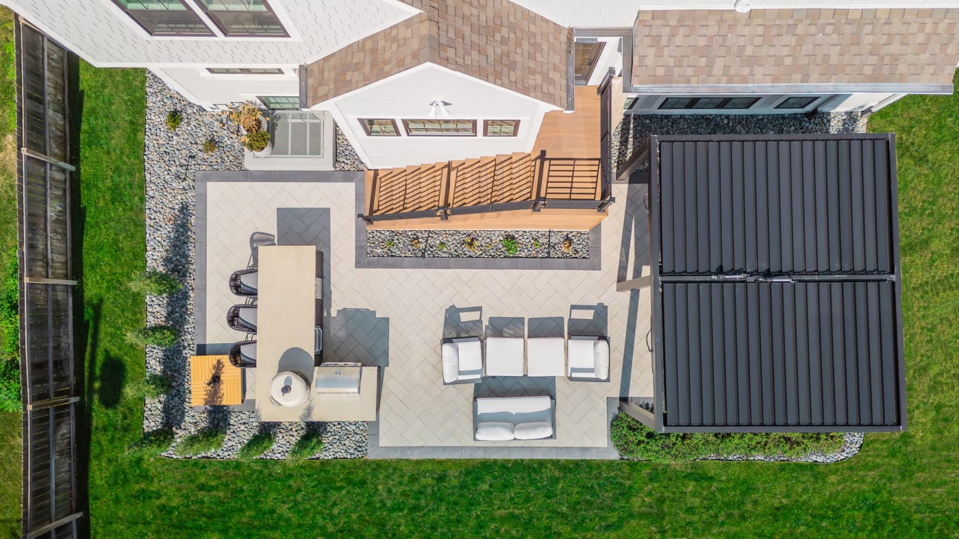 Heated pergola and outdoor kitchen in Prairie Village, KS
