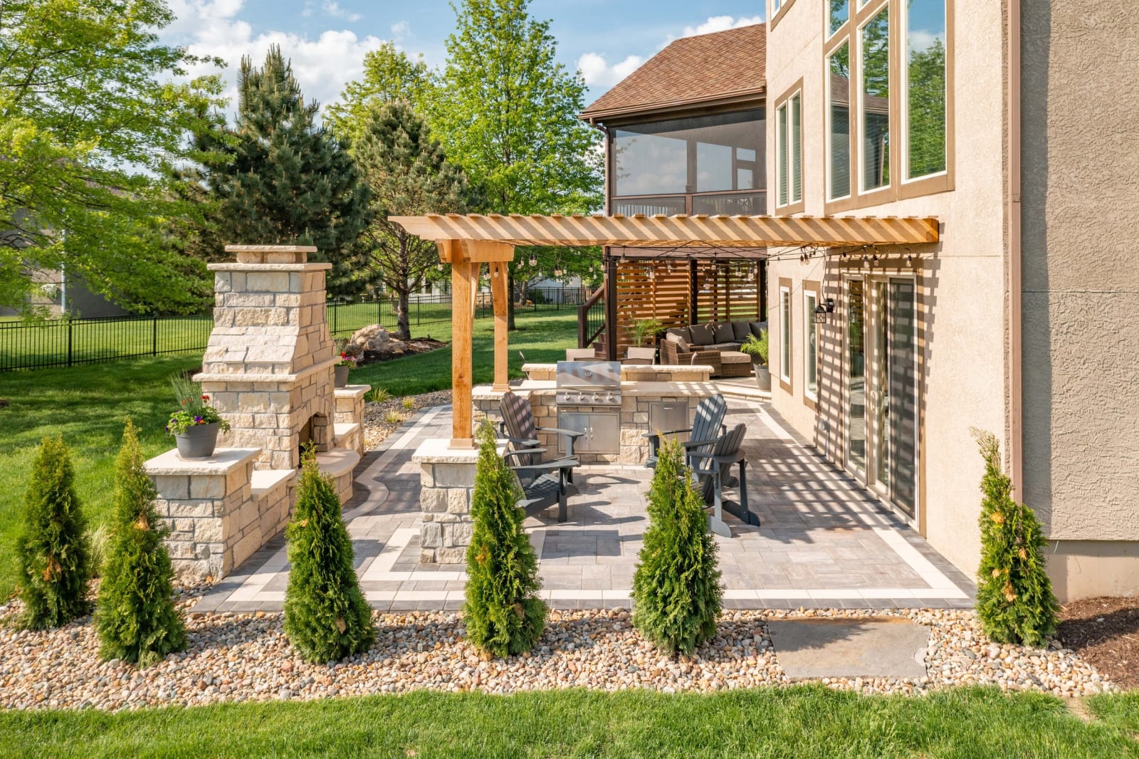 Fireplace, Pergola & Grill Station