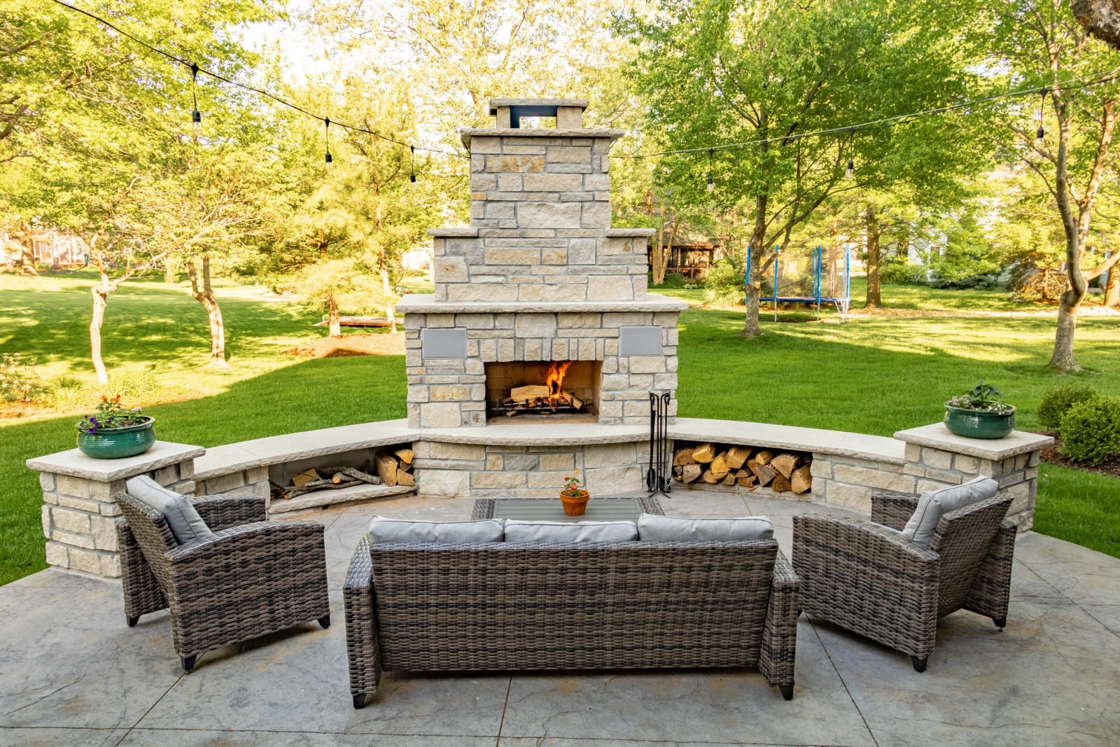 Kansas City Hardscapes outdoor fireplace project