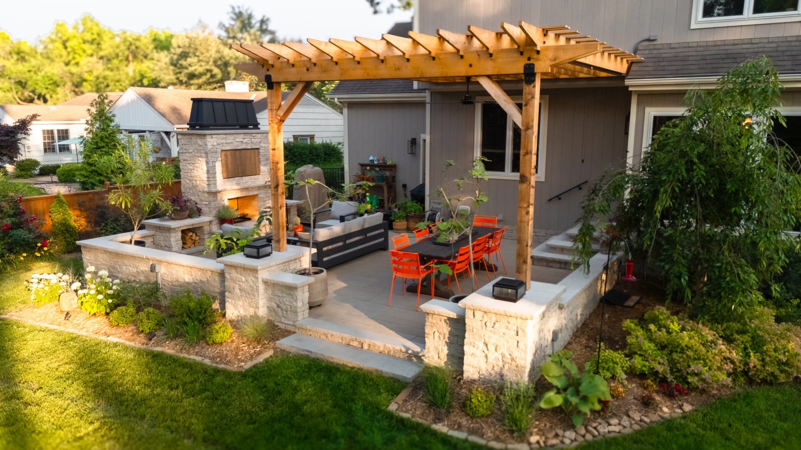 A cedar pergola fits your patio