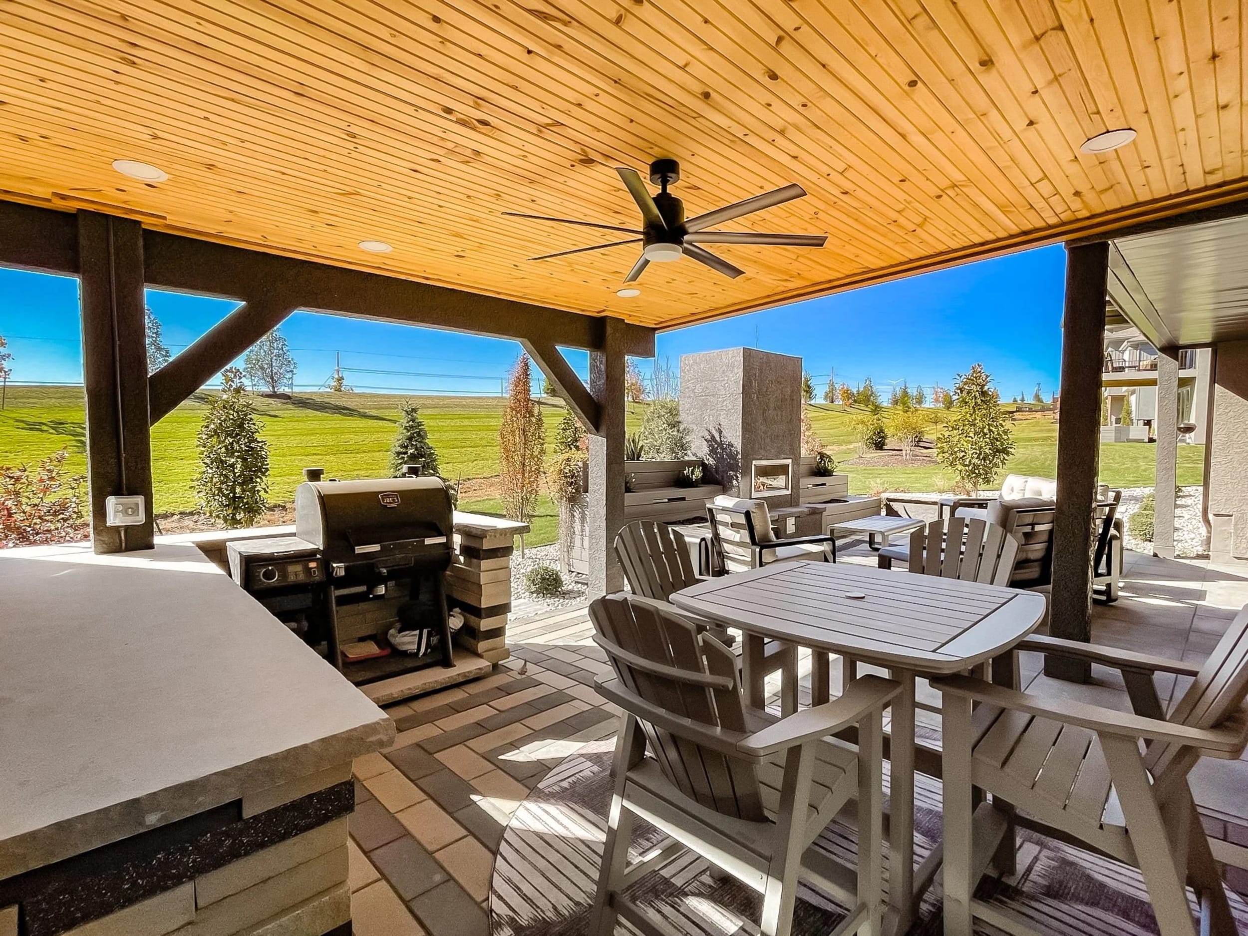 Award-winning paver patio and outdoor living space built by Kansas City Hardscapes