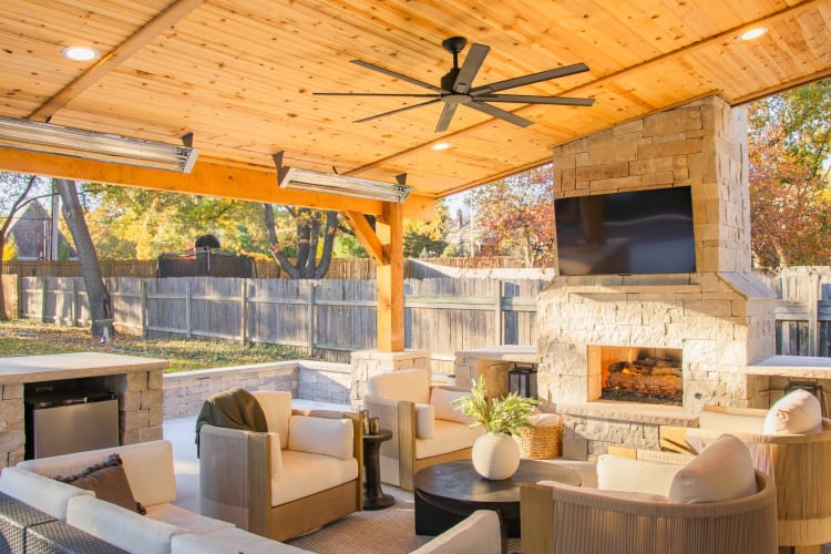 Covered Structure & Fireplace