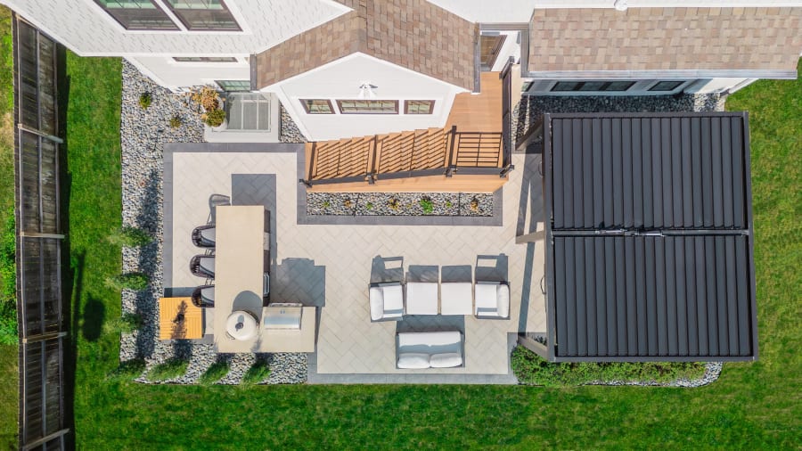 Heated pergola and outdoor kitchen in Prairie Village, KS