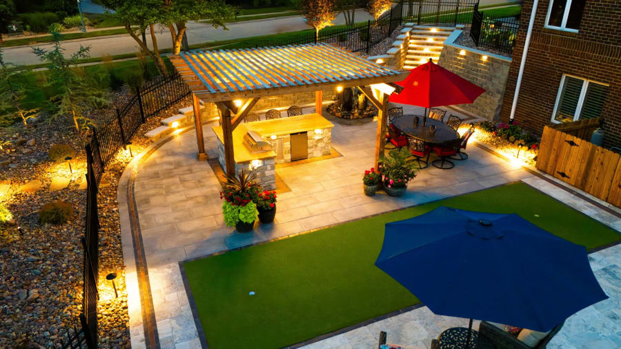 Outdoor lighting we've installed across Kansas City