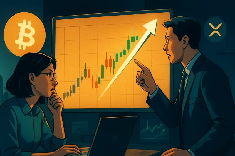 Bitcoin's price rises as trading activity increases in the Korean crypto market.