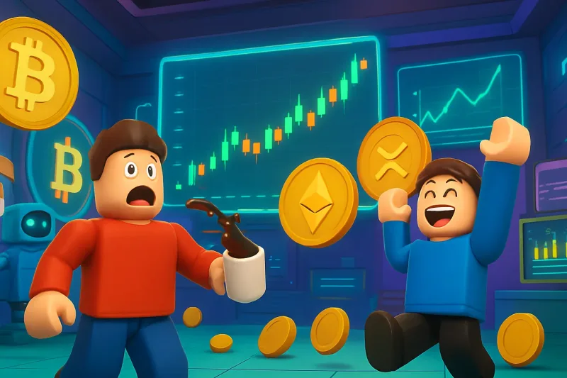 A graph showing Bitcoin trading volume in Korea reaching ₩1.8 trillion in the crypto market.