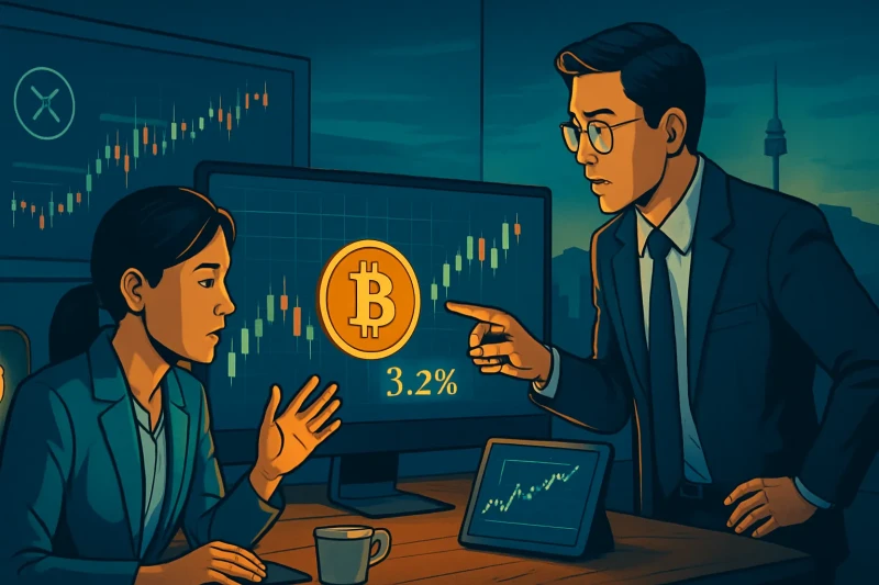 Bitcoin's 3.2% rise influences crypto trading trends in Korea's market.