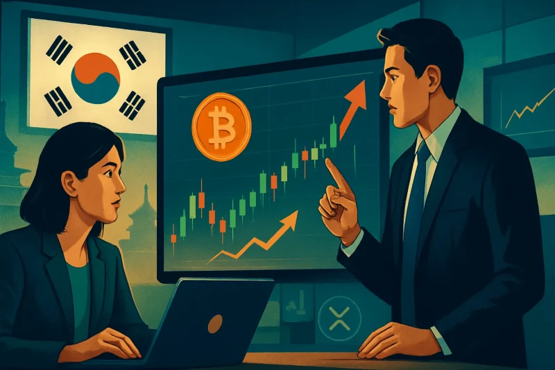 Bitcoin trading volume in Korea surges by 15% in the crypto market.