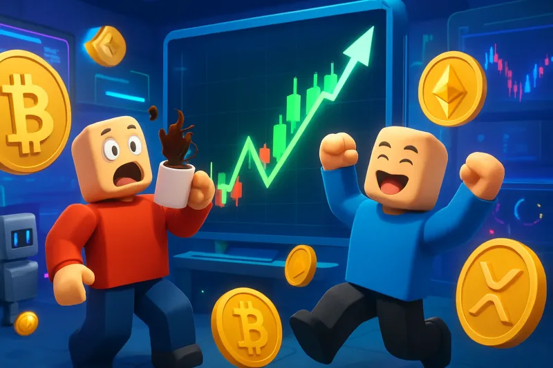 A trader analyzes Bitcoin trading patterns amid a 20% crypto volume spike in Korea.