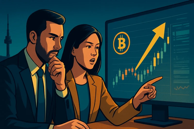 Bitcoin trading in Korea experiences a significant market surge of 5%.