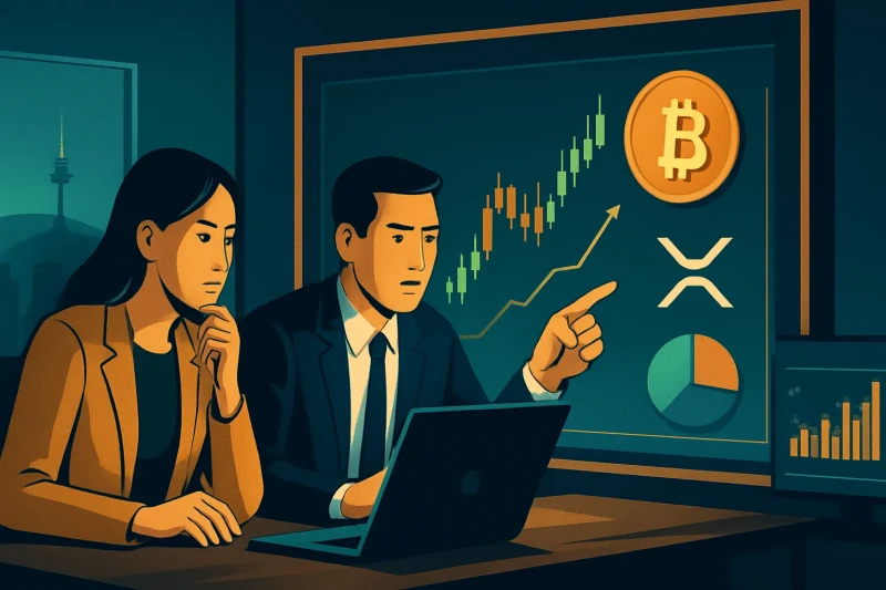 Bitcoin trading in Korea sees a price spike with a 15% rise in KRW turnover share.