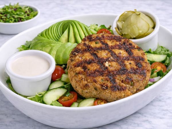 Salmon Burger Salad