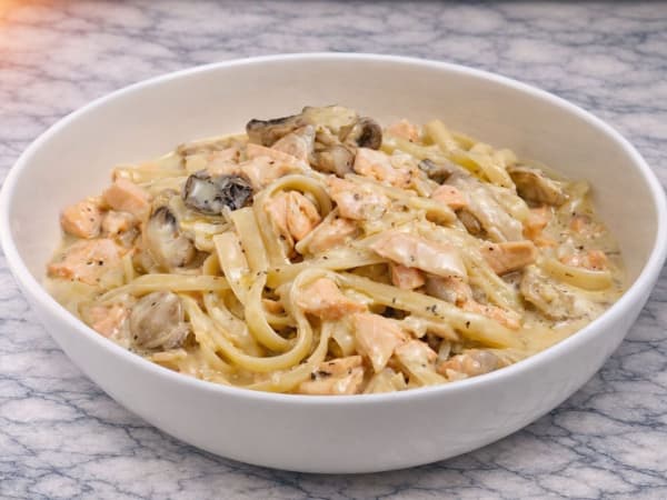 Creamy Salmon Fettuccine