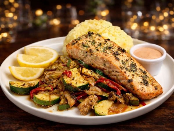 Garlic Pesto Baked Salmon
