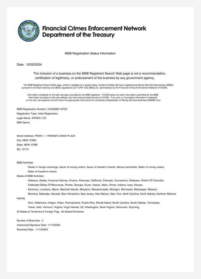 MSB Financial License