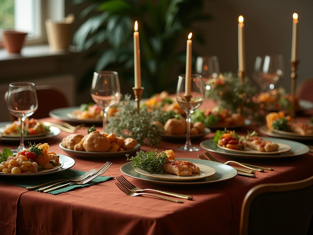 Mesa preparada para una cena de evento