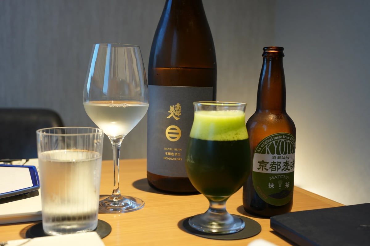 夕食のビールと日本酒