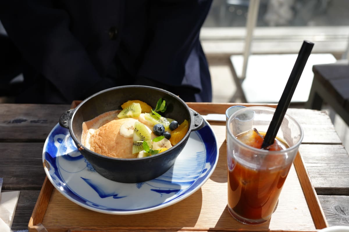 米粉のパンケーキ、出来立て熱々で美味しかった