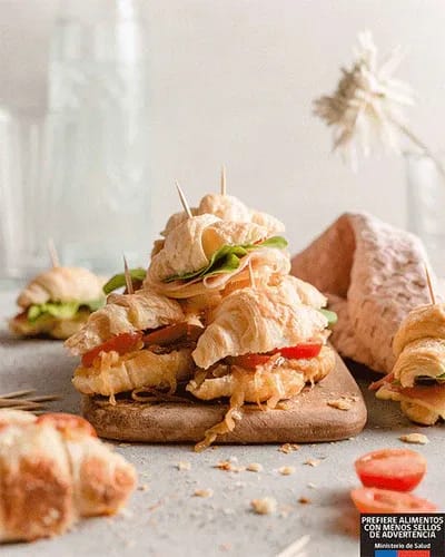 Recetas saladas • Sandwiches de croissant para cóctel