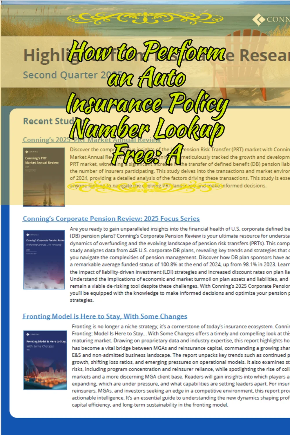 Highlights from Insurance Research