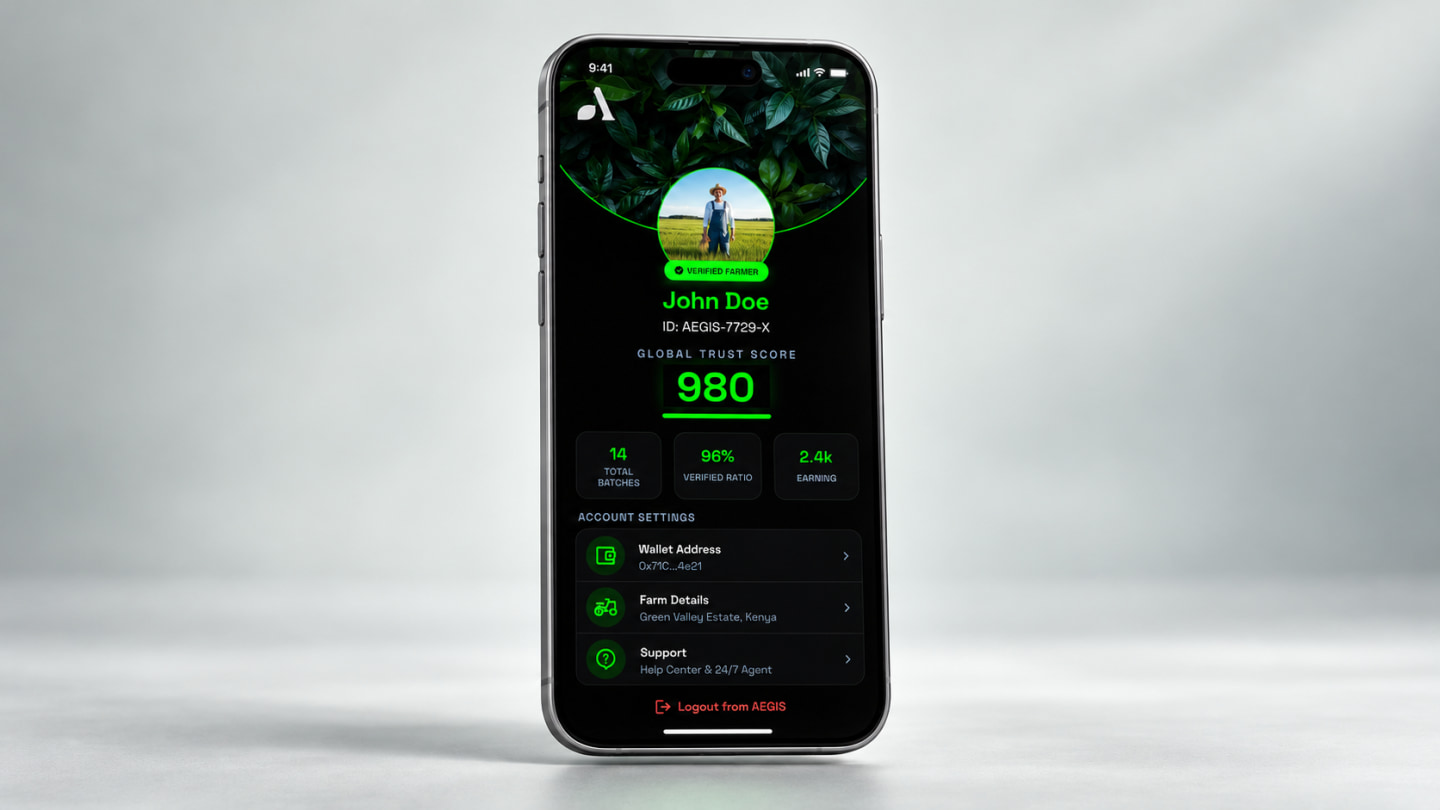 Farmer app / Verified identity and trust score