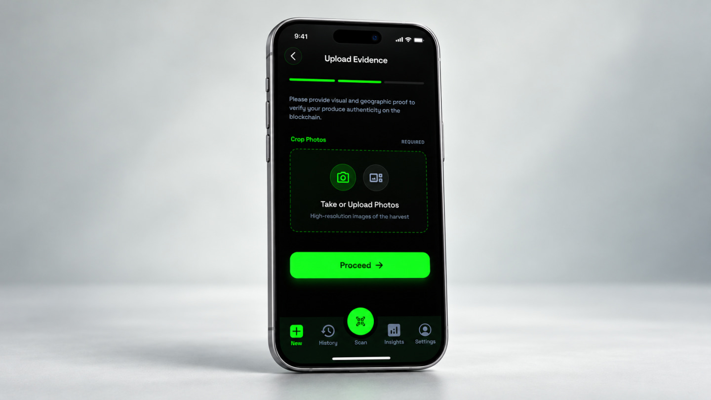 Farmer app / Upload harvest evidence