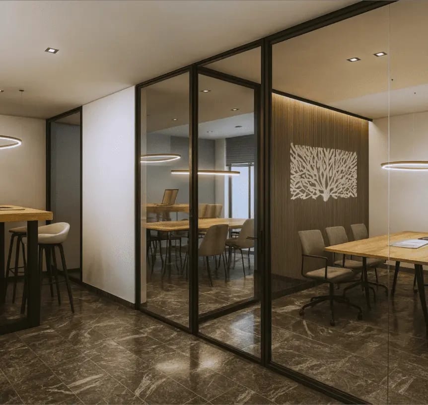 Render del coworking que se podrá tener en el condominio Liiv