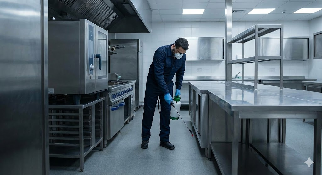 Professional kitchen pest control service in Noida using food-safe pest treatment methods