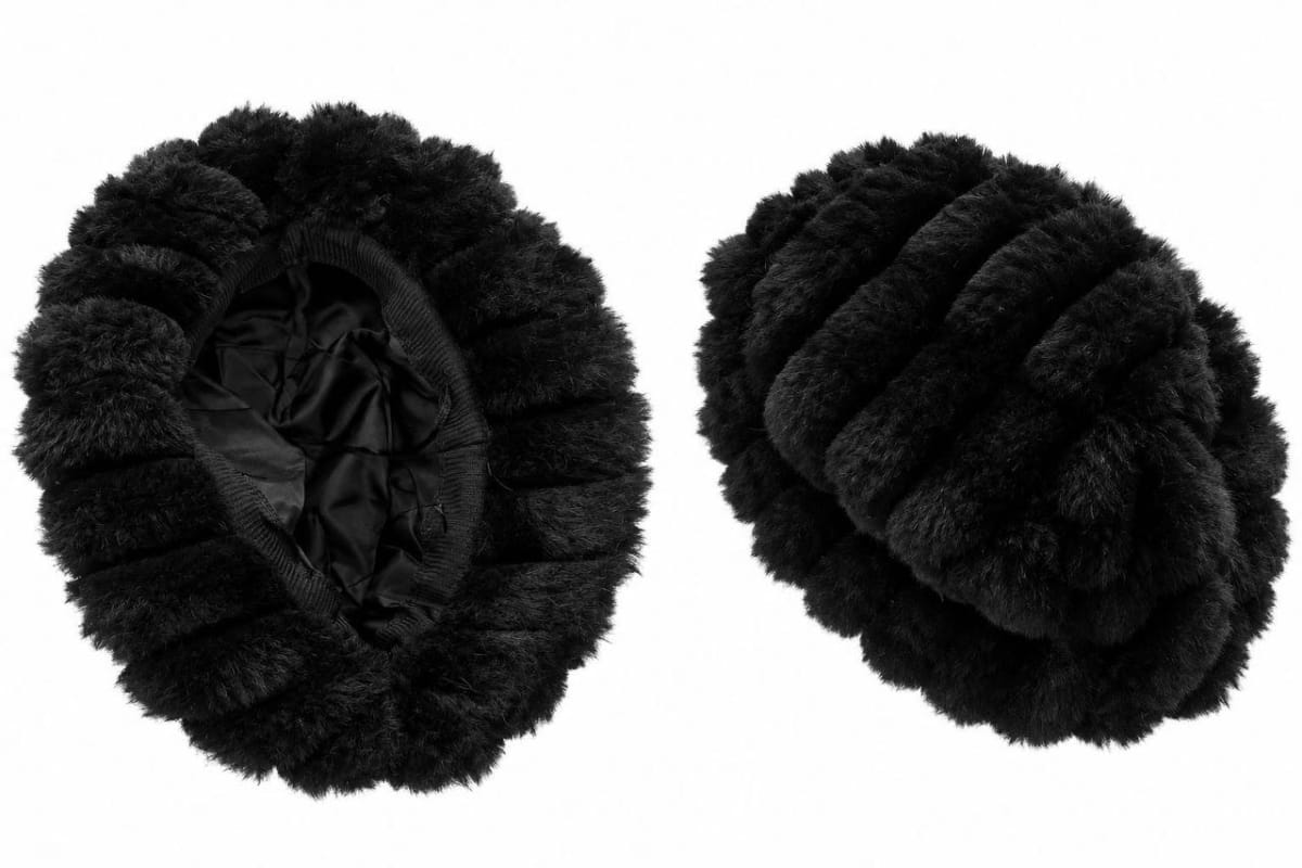 Black Faux-Fur Hat — Lenko Psycho Let it Count ft XlimKid Outfit, worn by Lenko Psycho — photo 1 of 1