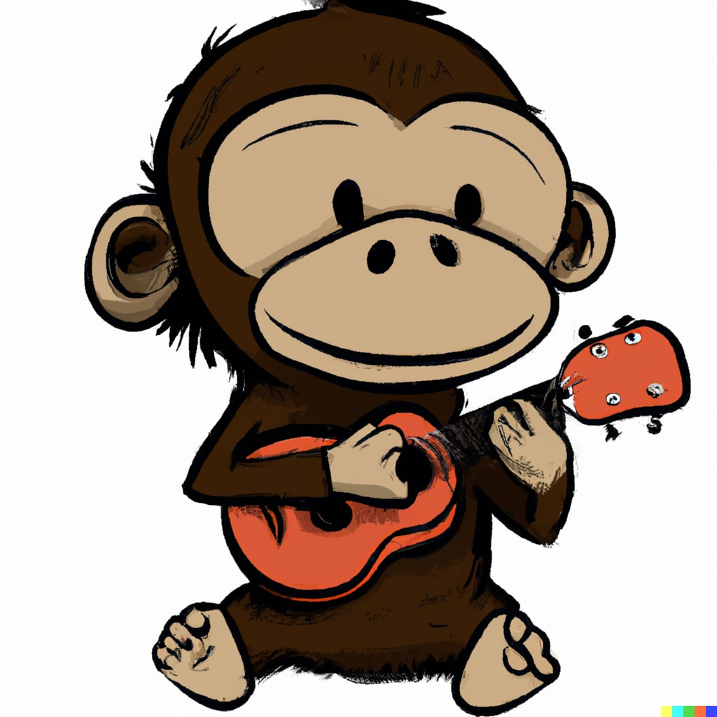 Monkey Playing Ukelele, image 1