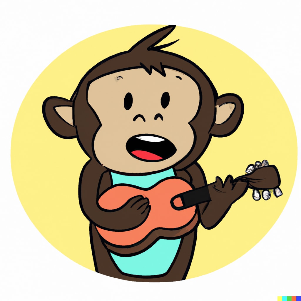 Monkey Playing Ukelele, image 2