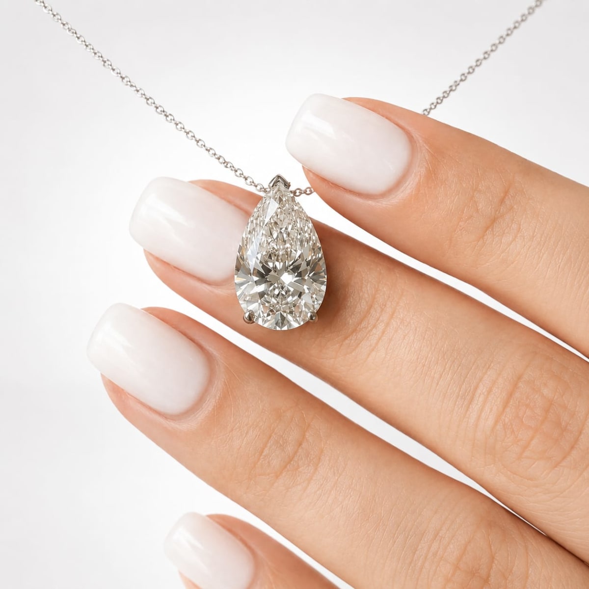 5.00 CT Pear Cut Lab Grown Diamond Solitaire Pendant