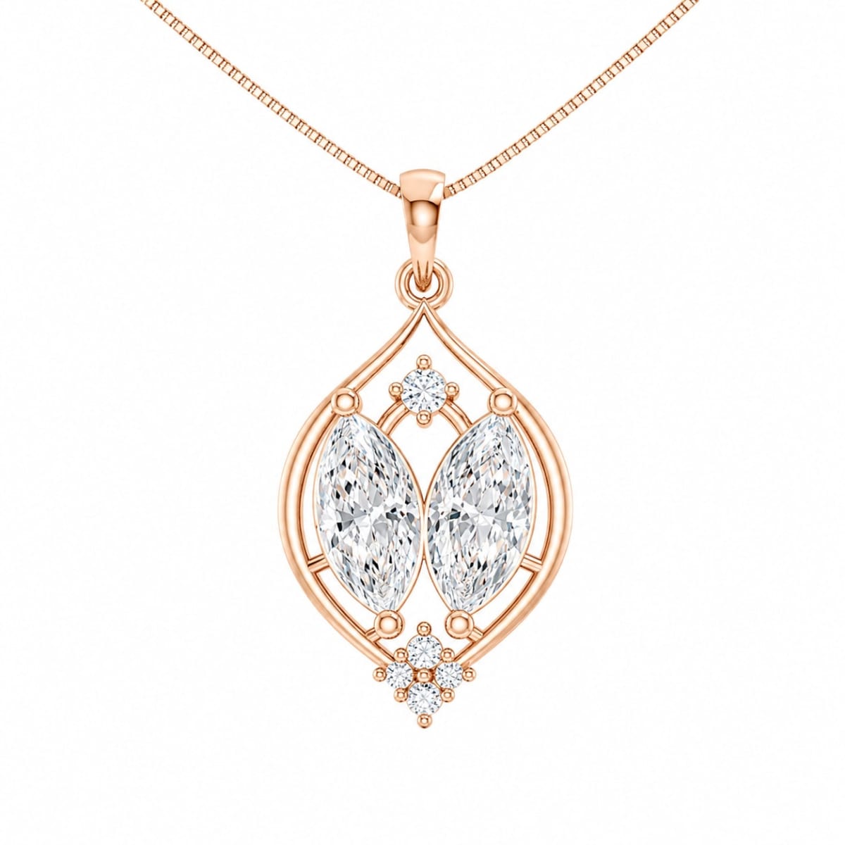 Marquise Lab Grown Diamond Teardrop Gold Pendant