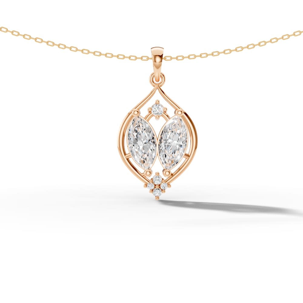 Marquise Lab Grown Diamond Teardrop Gold Pendant