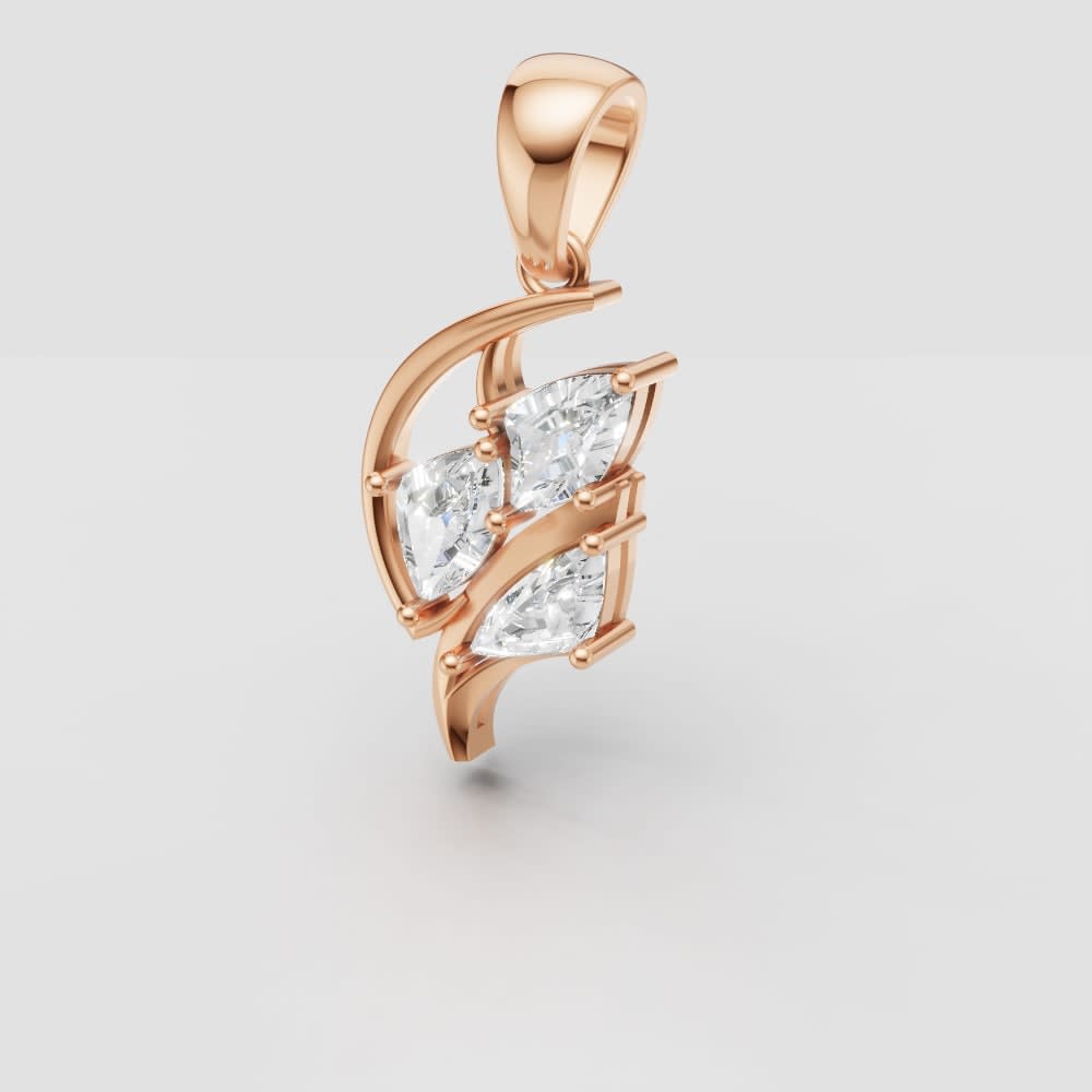 Custom Shape Lab Grown Diamond Pendant, minimalist jewelry.