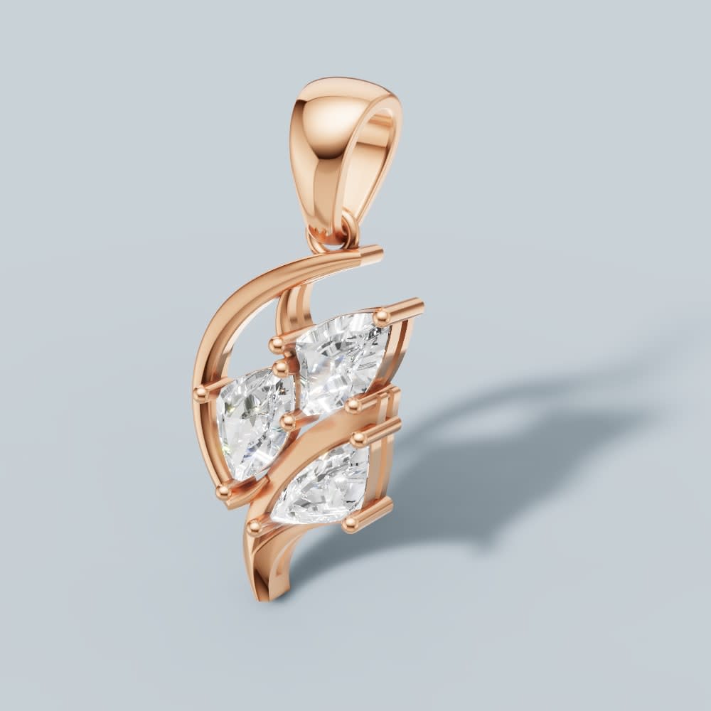 Custom Shape Lab Grown Diamond Pendant, minimalist jewelry.