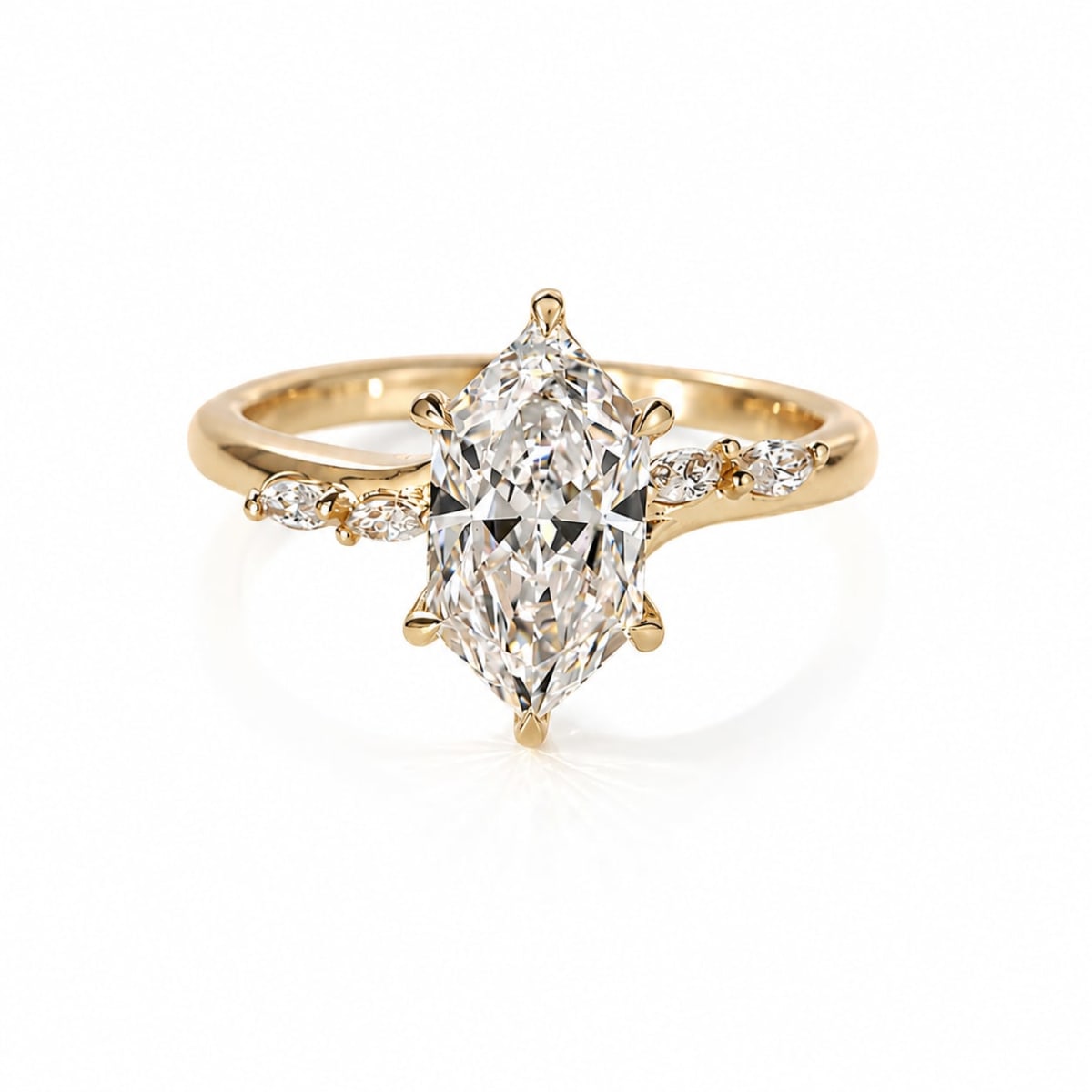 1.50CT Dutch Marquise Lab Grown Diamond Engagement Ring | Gold Solitaire Ring