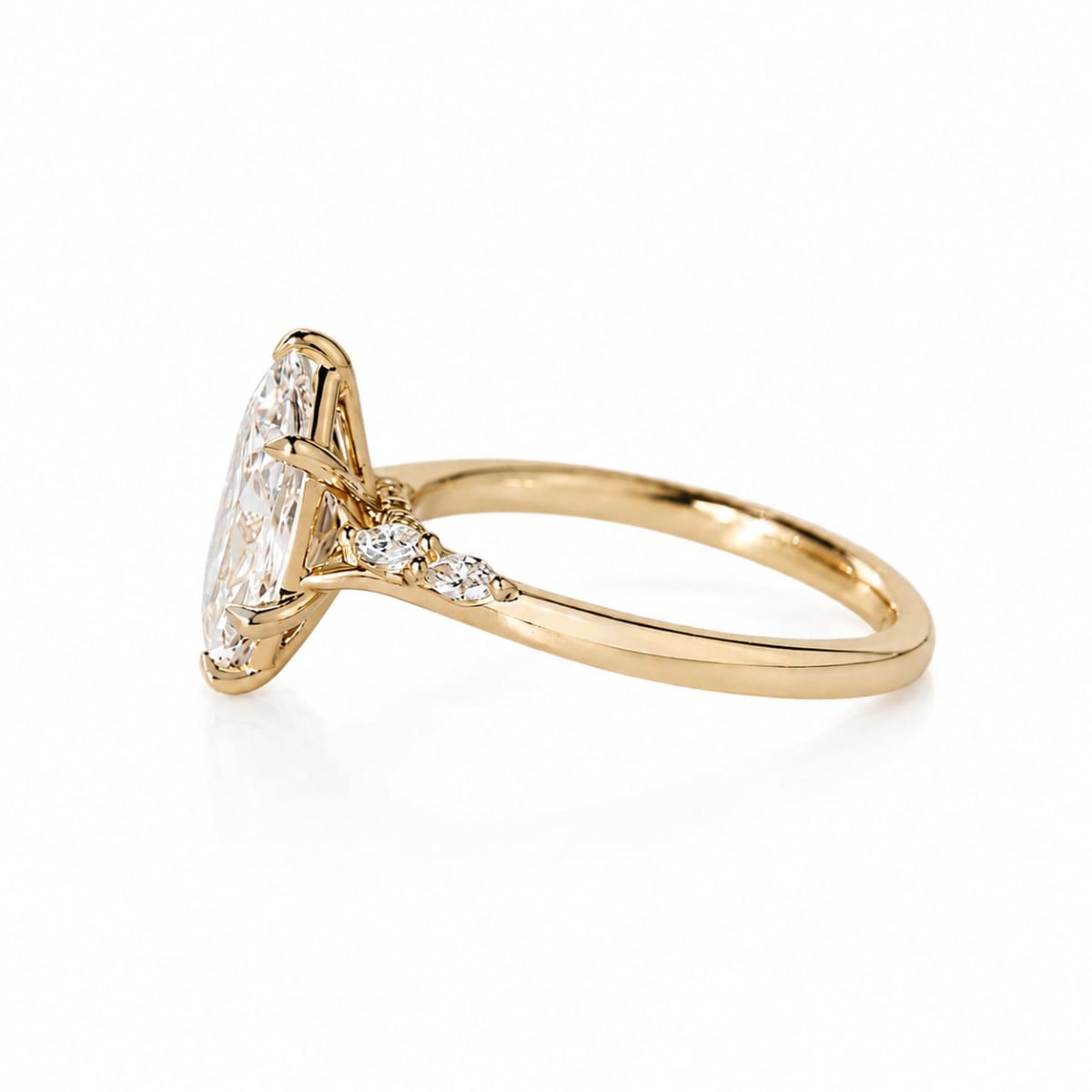 1.50CT Dutch Marquise Lab Grown Diamond Engagement Ring | Gold Solitaire Ring